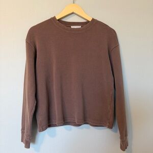 Wilfred Free Brown Waffle Knit Top